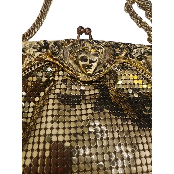 Vintage Rare NOS Whiting & Davis Face Flower Mesh Shoulder Bag in Original Box - Picture 4 of 10